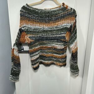 Vintage Sweater Camel and Green Size Small